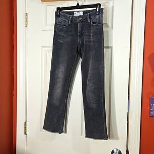 Free People raw hem gray straight leg jeans